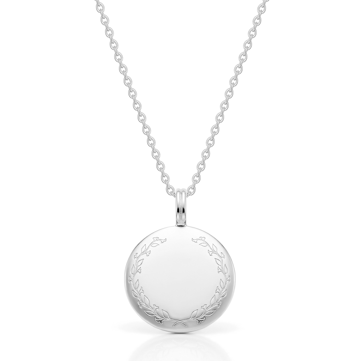 Wreath Initials Necklace - Silver